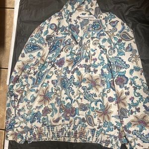 SHIRT PAISLEY FLOWERS w/ CONNECTED TIE — SZ 18
